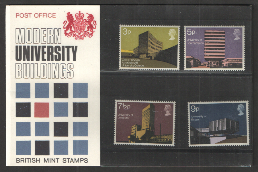 (image for) 1971 Modern Universities Type B - Two Tufts Royal Mail Presentation Pack 33 - Click Image to Close